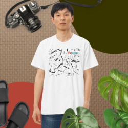 Camiseta justa com modelagem reta masculina